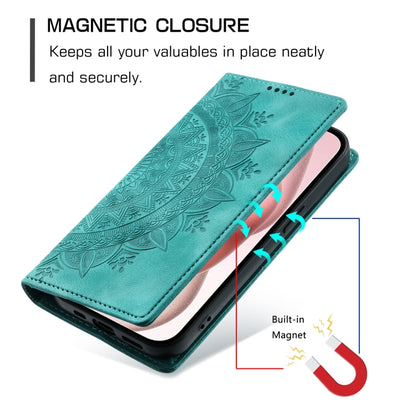 For iPhone 16 Pro Totem Embossed Magnetic Leather Phone Case(Green) - iPhone 16 Pro Cases by buy2fix | Online Shopping UK | buy2fix