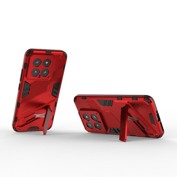 For Xiaomi 14 5G Punk Armor 2 in 1 PC + TPU Phone Case with Holder(Red) - 14 Cases by buy2fix | Online Shopping UK | buy2fix
