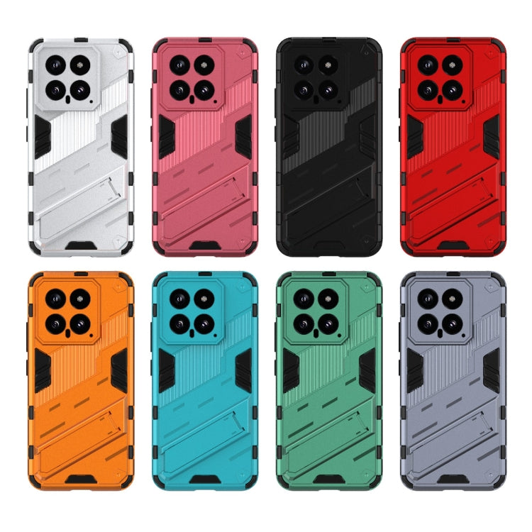 For Xiaomi 14 5G Punk Armor 2 in 1 PC + TPU Phone Case with Holder(Green) - 14 Cases by buy2fix | Online Shopping UK | buy2fix