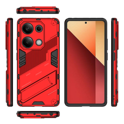 For Xiaomi Redmi Note 13 Pro 4G Global Punk Armor 2 in 1 PC + TPU Phone Case with Holder(Red) - Note 13 Pro Cases by buy2fix | Online Shopping UK | buy2fix