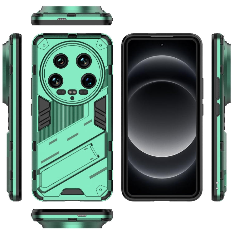 For Xiaomi 14 Ultra 5G Punk Armor 2 in 1 PC + TPU Phone Case with Holder(Green) - 14 Ultra Cases by buy2fix | Online Shopping UK | buy2fix