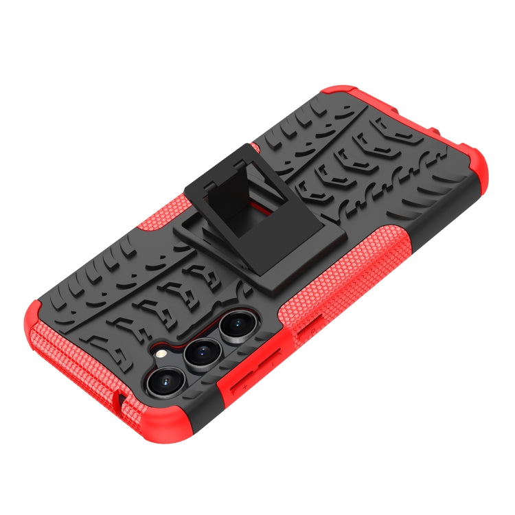 For Samsung Galaxy S23 FE 5G Tire Texture TPU + PC Phone Case with Holder(Red) - Galaxy S23 FE 5G Cases by buy2fix | Online Shopping UK | buy2fix
