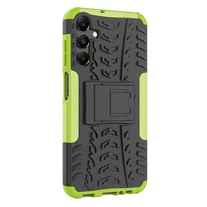 For Samsung Galaxy A15 Tire Texture TPU + PC Phone Case with Holder(Green) - Galaxy Phone Cases by buy2fix | Online Shopping UK | buy2fix