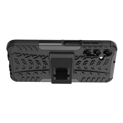 For Samsung Galaxy A15 Tire Texture TPU + PC Phone Case with Holder(Black) - Galaxy Phone Cases by buy2fix | Online Shopping UK | buy2fix