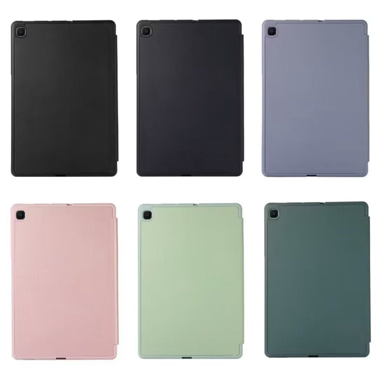 For Samsung Galaxy Tab A9+ 3-Fold Pure Color TPU Leather Tablet Case with Pen Slot(Dark Green) - Galaxy Tab A9+ by buy2fix | Online Shopping UK | buy2fix