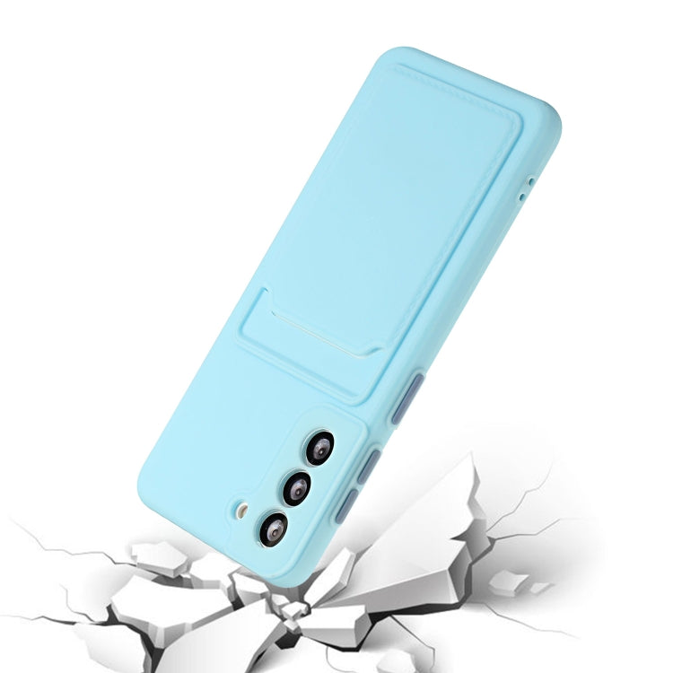 For Samsung Galaxy S24+ / S25+ Card Slot Design Shockproof TPU Phone Case(Sky Blue) - Galaxy S24+ 5G Cases by buy2fix | Online Shopping UK | buy2fix