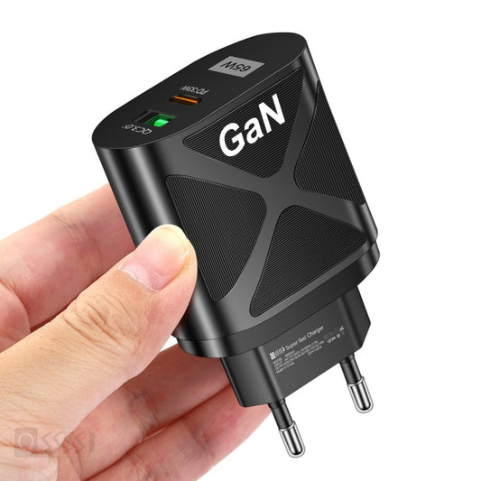 65W Gallium Nitride GaN389 USB + Type-C Fast Charging Charger, Plug Type:EU Plug(Black) - USB Charger by buy2fix | Online Shopping UK | buy2fix