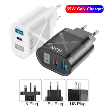 65W Gallium Nitride GaN389 USB + Type-C Fast Charging Charger, Plug Type:UK Plug(Black) - USB Charger by buy2fix | Online Shopping UK | buy2fix