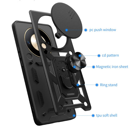 For Honor X9b Sliding Camera Cover Design TPU+PC Phone Case(Black) - Honor Cases by buy2fix | Online Shopping UK | buy2fix