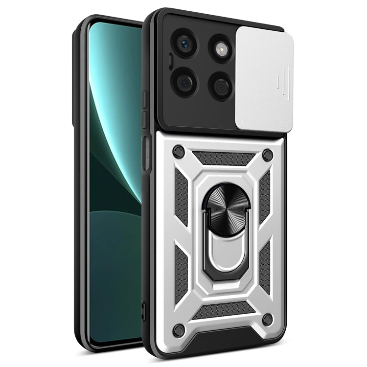 For Honor X8b Sliding Camera Cover Design TPU+PC Phone Case(Silver) - Honor Cases by buy2fix | Online Shopping UK | buy2fix