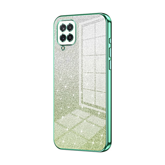 For Samsung Galaxy A12 4G / 5G Gradient Glitter Powder Electroplated Phone Case(Green) - Galaxy Phone Cases by buy2fix | Online Shopping UK | buy2fix