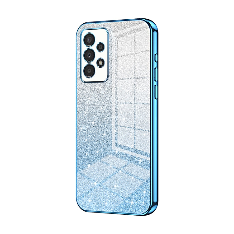 For Samsung Galaxy A13 4G Gradient Glitter Powder Electroplated Phone Case(Blue) - Galaxy Phone Cases by buy2fix | Online Shopping UK | buy2fix