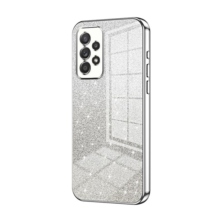 For Samsung Galaxy A52 5G Gradient Glitter Powder Electroplated Phone Case(Silver) - Galaxy Phone Cases by buy2fix | Online Shopping UK | buy2fix