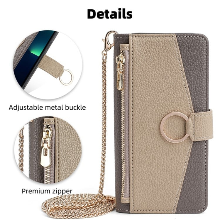 For Blackview A85 Crossbody Litchi Texture Leather Phone Case(Grey) - More Brand by buy2fix | Online Shopping UK | buy2fix