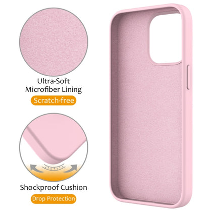 For iPhone 16 Pro Liquid Silicone MagSafe Magnetic Phone Case with Ring Holder(Grey Pink) - iPhone 16 Pro Cases by buy2fix | Online Shopping UK | buy2fix