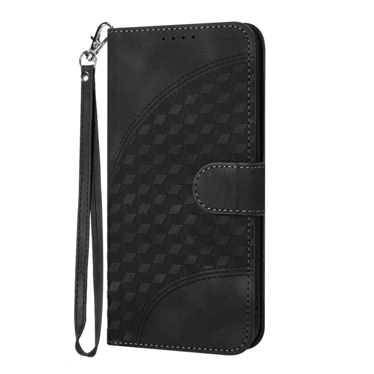 For iPhone 16 Pro Max YX0060 Elephant Head Embossed Phone Leather Case with Lanyard(Black) - iPhone 16 Pro Max Cases by buy2fix | Online Shopping UK | buy2fix