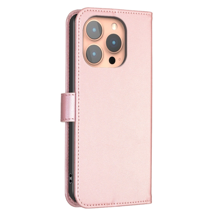 For iPhone 16 Pro Four-leaf Embossed Leather Phone Case(Pink) - iPhone 16 Pro Cases by buy2fix | Online Shopping UK | buy2fix