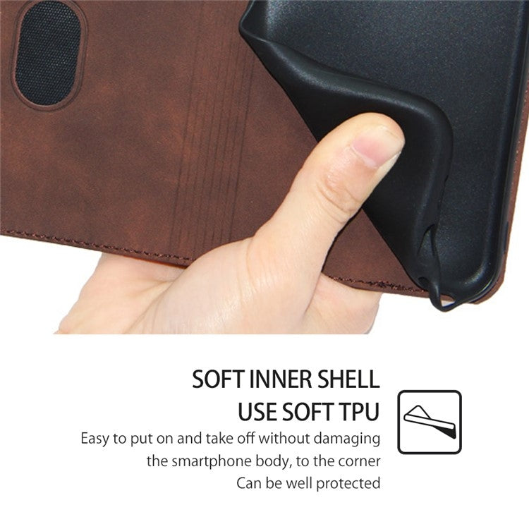 For Realme 12 5G Skin Feel Magnetic Leather Phone Case(Dark Brown) - Realme Cases by buy2fix | Online Shopping UK | buy2fix