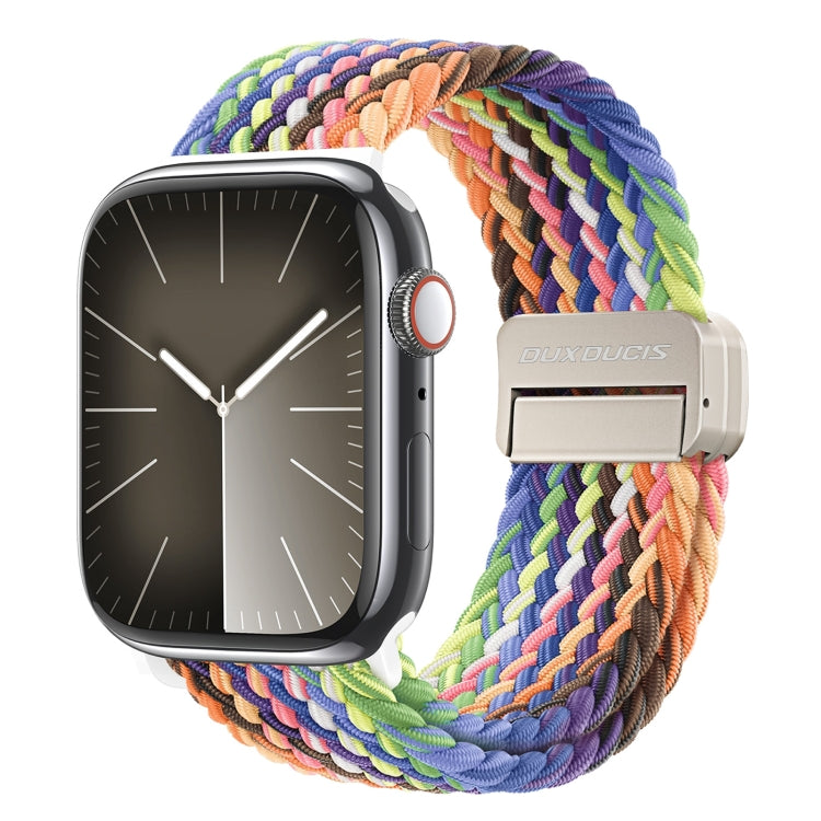 For Apple Watch SE 2022 40mm DUX DUCIS Mixture Pro Series Magnetic Buckle Nylon Braid Watch Band(New Rainbow) - Watch Bands by DUX DUCIS | Online Shopping UK | buy2fix