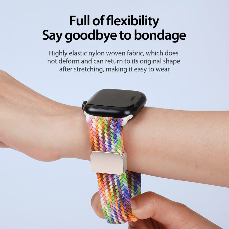 For Apple Watch Series 3 42mm DUX DUCIS Mixture Pro Series Magnetic Buckle Nylon Braid Watch Band(New Rainbow) - Watch Bands by DUX DUCIS | Online Shopping UK | buy2fix