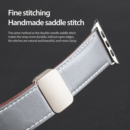 For Apple Watch Series 6 40mm DUX DUCIS YA Series Magnetic Buckle Genuine Leather Watch Band(Grey) - Watch Bands by DUX DUCIS | Online Shopping UK | buy2fix