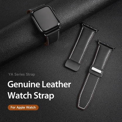 For Apple Watch Series 5 40mm DUX DUCIS YA Series Magnetic Buckle Genuine Leather Watch Band(Black) - Watch Bands by DUX DUCIS | Online Shopping UK | buy2fix