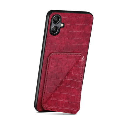 For Samsung Galaxy A13 5G Denior Imitation Crocodile Leather Back Phone Case with Holder(Rose Red) - Galaxy Phone Cases by Denior | Online Shopping UK | buy2fix