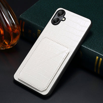 For Samsung Galaxy A20s Denior Imitation Crocodile Leather Back Phone Case with Holder(White) - Galaxy Phone Cases by Denior | Online Shopping UK | buy2fix