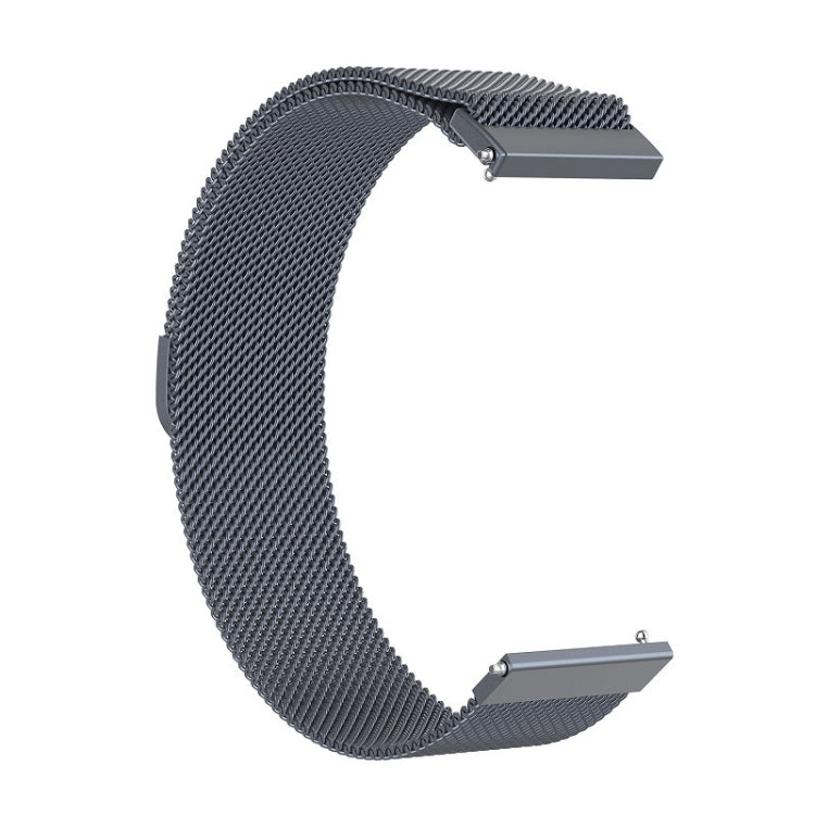 For Huami Amazfit GTS 20mm / Bip U Pro Milanese Magnetic Metal Watch Band (Dark Gray) - Watch Bands by buy2fix | Online Shopping UK | buy2fix