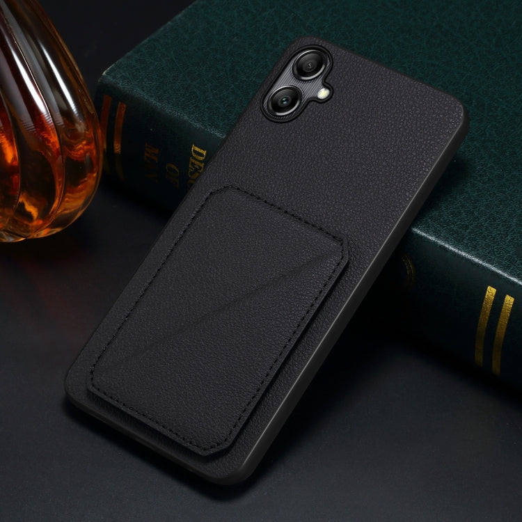 For Samsung Galaxy A54 5G Denior Imitation Calf Leather Back Phone Case with Holder(Black) - Galaxy Phone Cases by Denior | Online Shopping UK | buy2fix