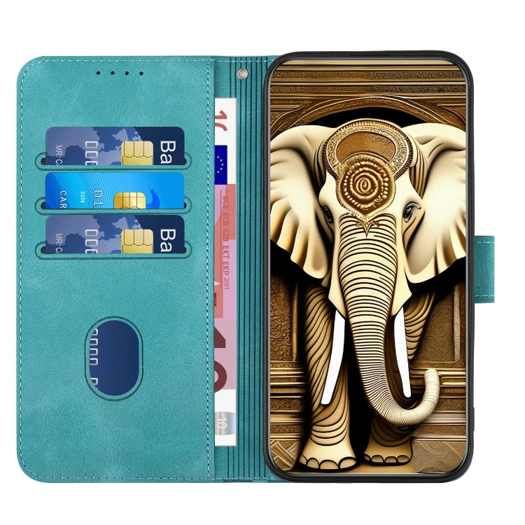 For Xiaomi 13 Pro YX0060 Elephant Head Embossed Phone Leather Case with Lanyard(Light Blue) - 13 Pro Cases by buy2fix | Online Shopping UK | buy2fix