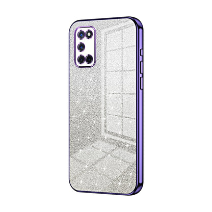 For OPPO A52 / A72 / A92 Gradient Glitter Powder Electroplated Phone Case(Purple) - OPPO Cases by buy2fix | Online Shopping UK | buy2fix