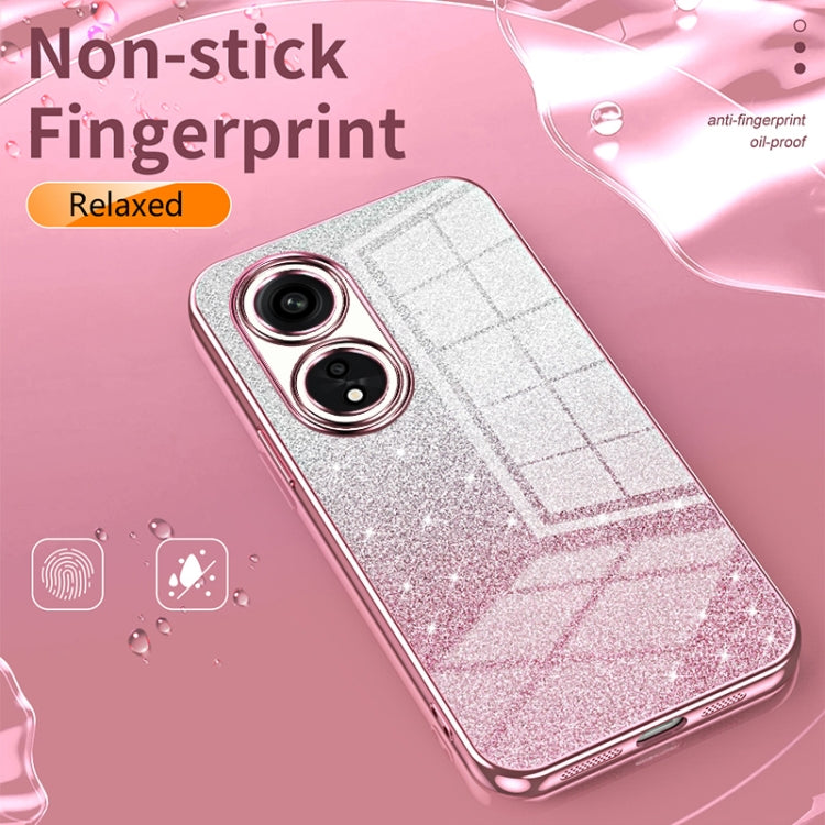 For OPPO A52 / A72 / A92 Gradient Glitter Powder Electroplated Phone Case(Pink) - OPPO Cases by buy2fix | Online Shopping UK | buy2fix