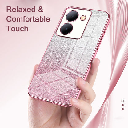 For vivo X100 Pro Gradient Glitter Powder Electroplated Phone Case(Transparent) - X100 Pro Cases by imak | Online Shopping UK | buy2fix