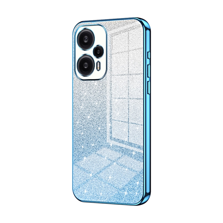 For Xiaomi Redmi Note 12 Turbo/Poco F5 Gradient Glitter Powder Electroplated Phone Case(Blue) - Xiaomi Cases by buy2fix | Online Shopping UK | buy2fix