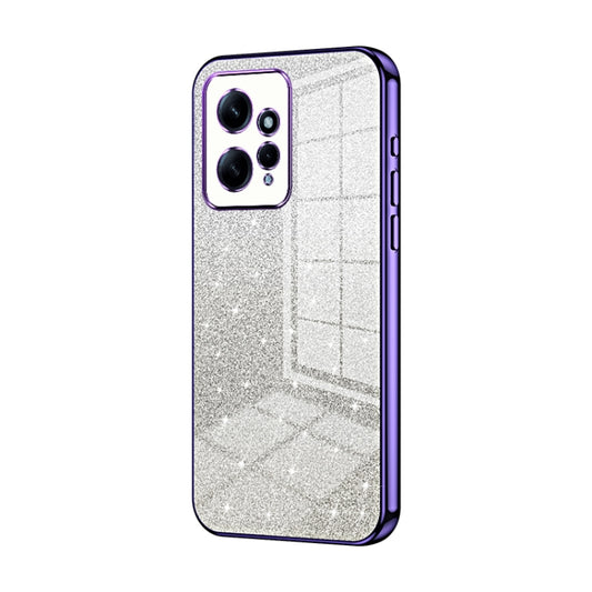 For Xiaomi Redmi Note 12 4G Gradient Glitter Powder Electroplated Phone Case(Purple) - Xiaomi Cases by buy2fix | Online Shopping UK | buy2fix