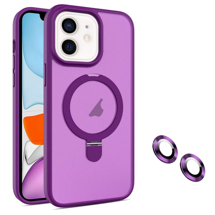 For iPhone 11 MagSafe Magnetic Holder Phone Case(Dark Purple) - iPhone 11 Cases by buy2fix | Online Shopping UK | buy2fix