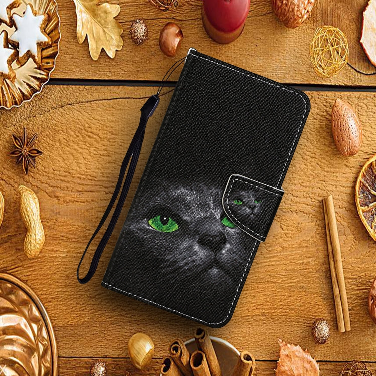 For Xiaomi Redmi Note 13 Pro 5G Colored Drawing Pattern Leather Phone Case(Black Cat) - Note 13 Pro Cases by buy2fix | Online Shopping UK | buy2fix