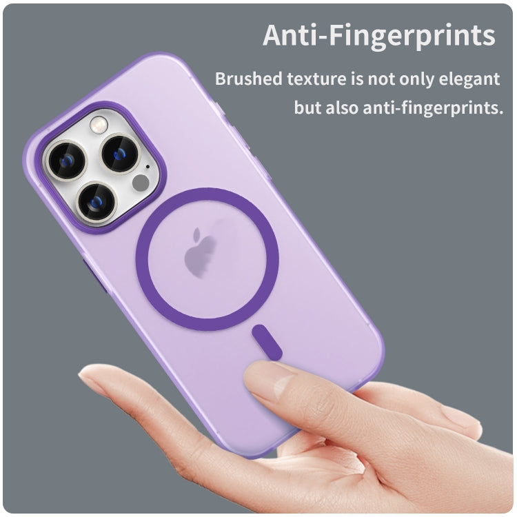 For iPhone 16 Pro MagSafe Frosted Translucent TPU + PC Full Coverage Phone Case(Dark Purple) - iPhone 16 Pro Cases by buy2fix | Online Shopping UK | buy2fix