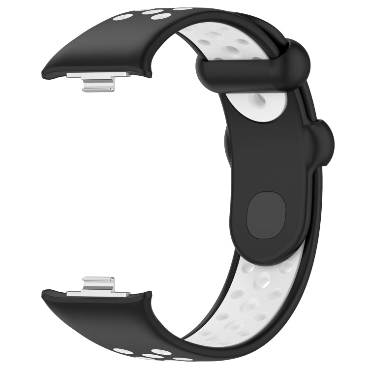 For Redmi Watch 4 Two Color Silicone Sports Watch Band(Black White) - Watch Bands by buy2fix | Online Shopping UK | buy2fix