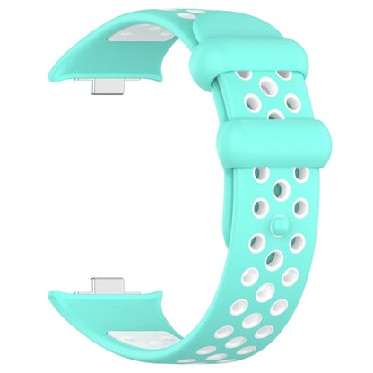 For Redmi Watch 4 Two Color Silicone Sports Watch Band(Teal White) - Watch Bands by buy2fix | Online Shopping UK | buy2fix