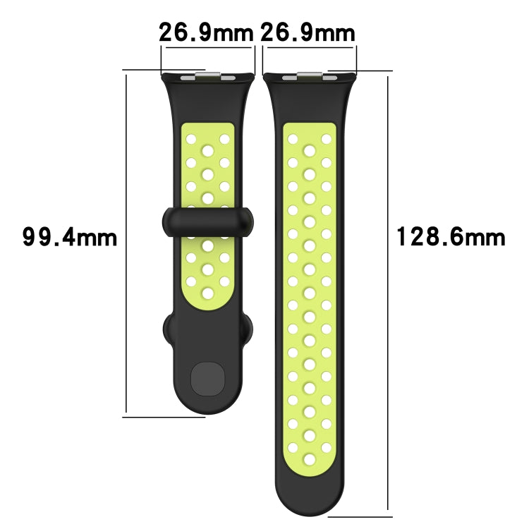 For Redmi Watch 4 Two Color Silicone Sports Watch Band(Dark Green White) - Watch Bands by buy2fix | Online Shopping UK | buy2fix