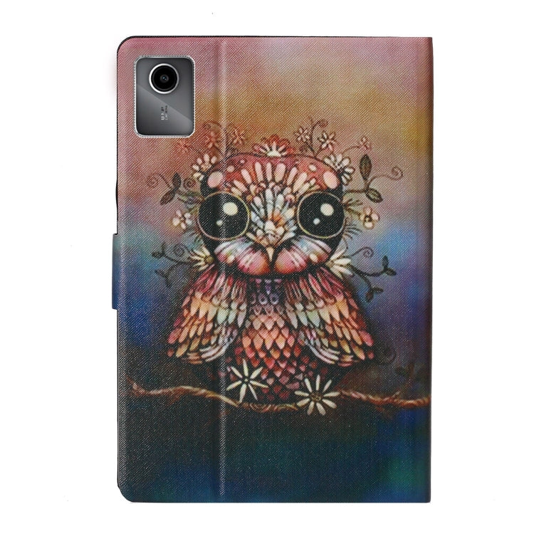 For Lenovo Tab M11/ Xiaoxin Pad 11 2024 Voltage Coloured Drawing Smart Leather Tablet Case(Owl) - Lenovo by buy2fix | Online Shopping UK | buy2fix