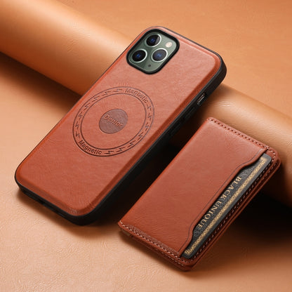 For iPhone 11 Pro Denior Cowhide Texture Leather MagSafe Detachable Wallet Phone Case(Brown) - iPhone 11 Pro Cases by Denior | Online Shopping UK | buy2fix
