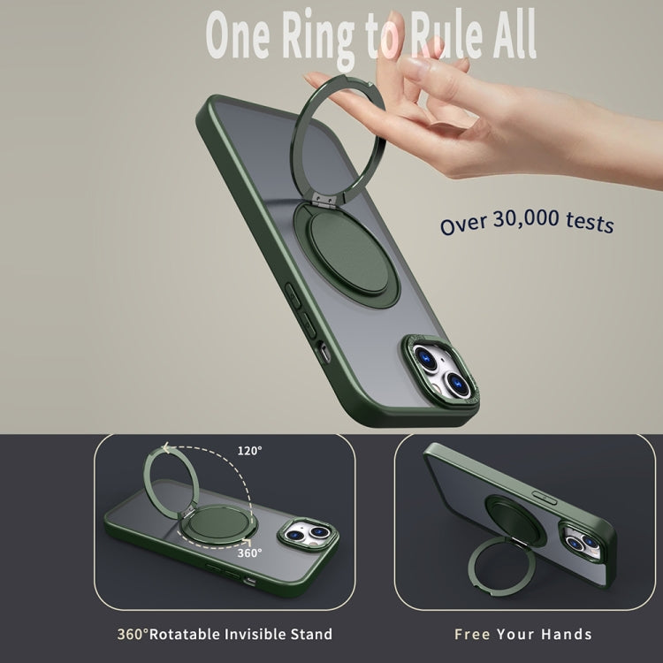 For iPhone 15 360-degree Rotating MagSafe Magnetic Holder Phone Case(Green) - iPhone 15 Cases by buy2fix | Online Shopping UK | buy2fix