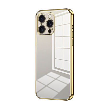 For iPhone 16 Pro Max Transparent Plating Fine Hole Phone Case(Gold) - iPhone 16 Pro Max Cases by buy2fix | Online Shopping UK | buy2fix