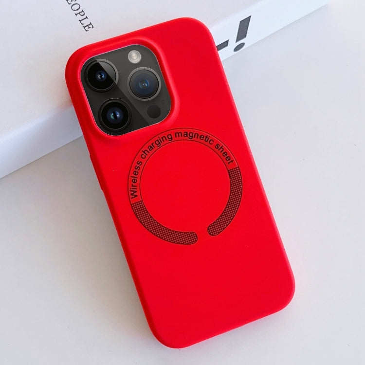 For iPhone 14 Pro MagSafe Magnetic Liquid Silicone Phone Case(Red) - iPhone 14 Pro Cases by buy2fix | Online Shopping UK | buy2fix