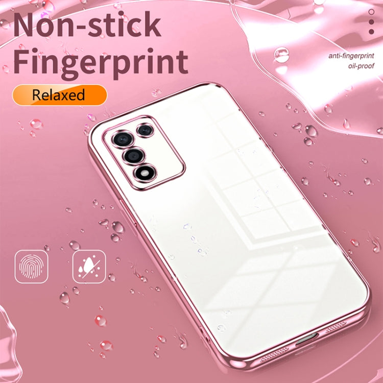 For OPPO K9s / K10 Energy Transparent Plating Fine Hole Phone Case(Pink) - OPPO Cases by buy2fix | Online Shopping UK | buy2fix