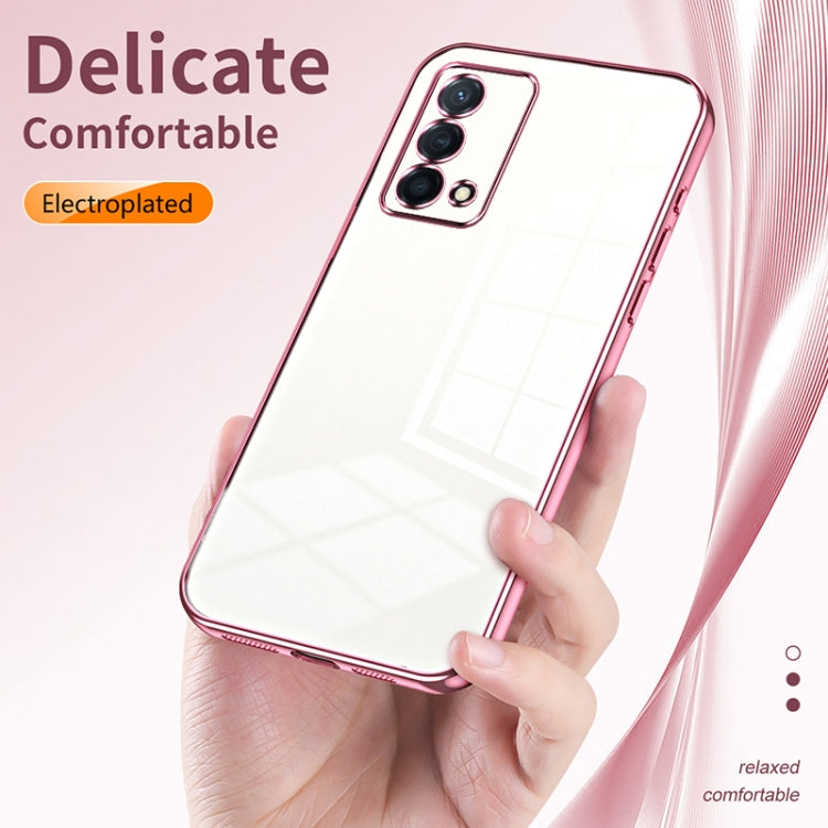 For OPPO K9 Transparent Plating Fine Hole Phone Case(Pink) - OPPO Cases by buy2fix | Online Shopping UK | buy2fix