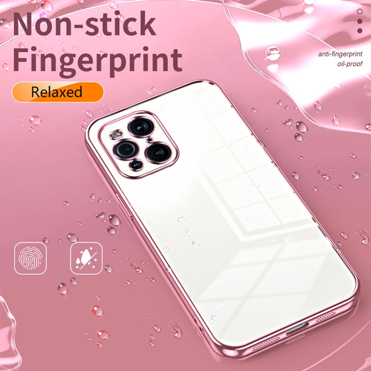 For OPPO Find X3 / Find X3 Pro Transparent Plating Fine Hole Phone Case(Gold) - OPPO Cases by buy2fix | Online Shopping UK | buy2fix